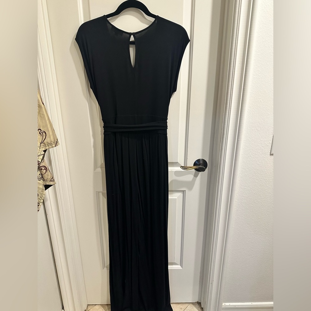 Womens LOFT Black Sleeveless Jumpsuit Button Closure in back size Medium